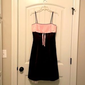 Pink and black dress.